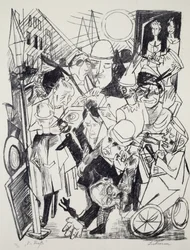 The Street, by Max Beckmann, Engraving