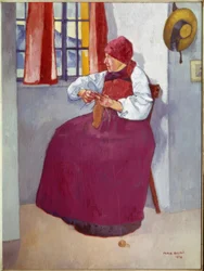 Knitting Woman