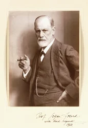 A signed photograph of Sigmund Freud, c.1921