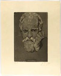 Self-Portrait with Fist to Face