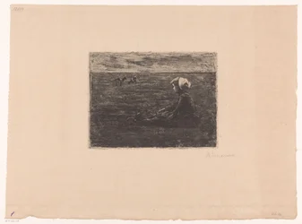Young Goat Herder Sitting in the Field