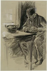 Old Man Peeling Potatoes in Laren
