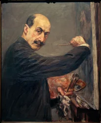 Self-Portrait at the Easel Facing Right
