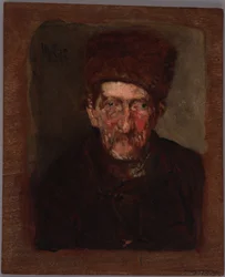 Study of the bust of a man and a woman (double-sided picture)