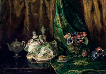 Still Life with Porcelain and Flowers, 20th century