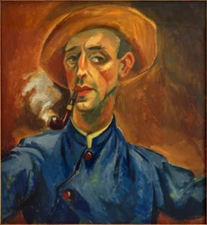 Self-Portrait with Hat and Pipe