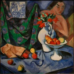 Still Life with Nude, Tile and Fruits
