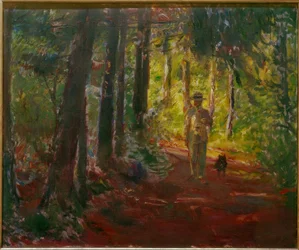 Man on a forest path