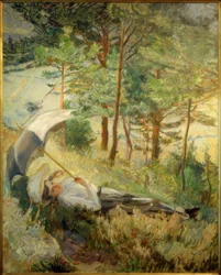 Summer morning (woman with parasol)