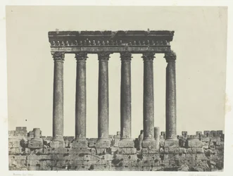 Baalbeck Heliopolis, Colonnade of the Temple of the Sun, Syria, 1849-1851, printed 1852