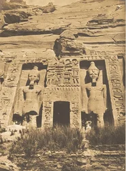 Entrance of the Speos of Hathor, at Abu Simbel, March 1850