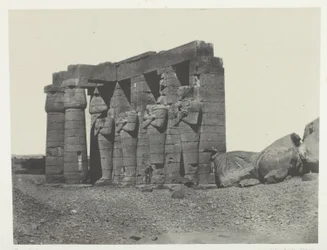 Gournah, Peristyle of the Tomb of Osymandias (Western Ramesseum); Thebes, plate 59 from the album "Egypt, Nubia, Palestine and Syria" (1852)