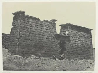 Hemi-Speos of Seboua, Pylons; Nubia, plate 98 from the album "Egypt, Nubia, Palestine and Syria" (1852)