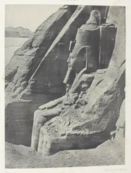 Ibsamboul, Eastern Colossus of the Speos of Phre, Seen in Profile; Nubia, plate 104 from the album "Egypt, Nubia, Palestine and Syria" (1852)