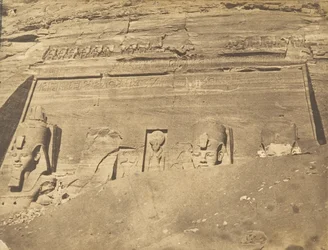 View of the Facade of the Speos of Phre, at Abousembil, March 1850