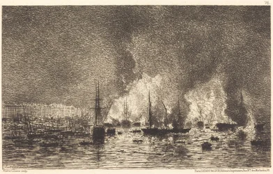 Fire in the Port of Bordeaux