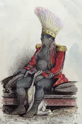 King Temoana on the Island of Nuka-Hiva Dressed in the Uniform of a French Colonel