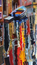 Blue Boat Reflections