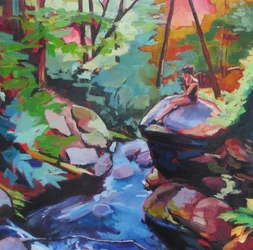 Contemplative Forest Stream