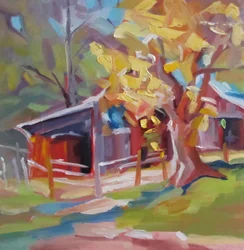 Golden Autumn Barn