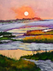 Vibrant Marsh Sunset