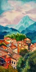 Vibrant Mountain Village