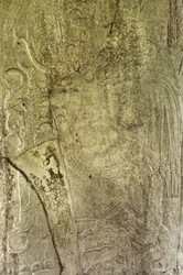Stela 9 Depicting Ajb’alun Haab’tal Wat’ul K’atel, Terminal Classic King from Ceibal, Guatemala (detail)