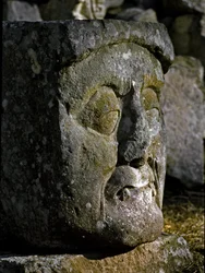 Stone sculpture of a man