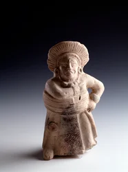 Pre-Columbian Art, Maya Civilization, Classical Period: Statuette of Anthropomorphic Clay Representing a Ball Player
