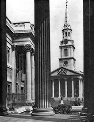 St Martin-in-the-Fields Seen Between the Columns of the National Gallery, London