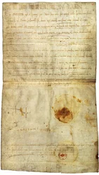 Diploma of Philip I in Favor of the Abbey of St. Crépin in Soissons, with Signature by Anne of Kiev, Queen of France