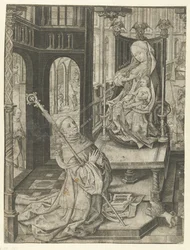 Saint Bernard Kneeling Before Mary with Child