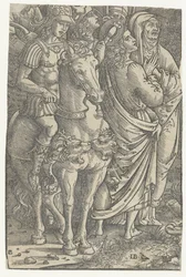 Fragment of a Crucifixion with John the Evangelist and Mary and Soldiers
