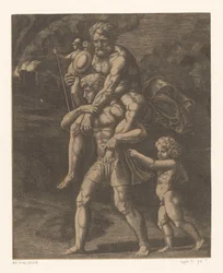Aeneas and His Family Fleeing Troy