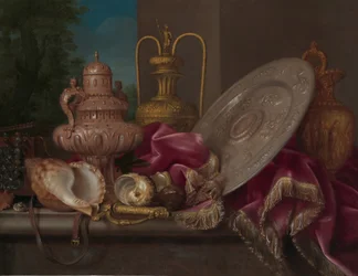 Still Life with Silver and Gold Plate, Shells, and a Sword