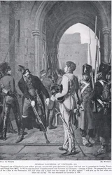 General Daumesnil at Vincennes, 1815, illustration from 