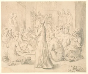A Group of Turkish Women Dining