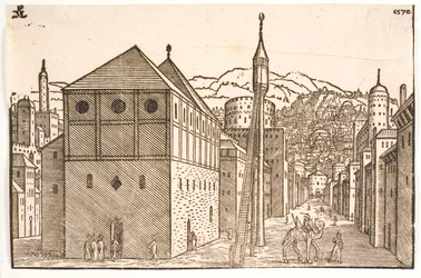 Mosque with a Free-Standing Minaret with External Staircase