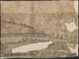 Prospect of Constantinople, Sheet 16, Melchior Lorck, 1559