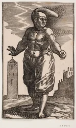 Standing Man with Naked Upper Body