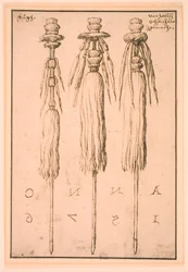 Three Oxtails Mounted as Standards