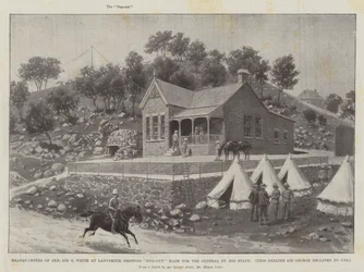 Headquarters of General Sir G White at Ladysmith, Showing Dug-Out Made for the General by His Staff