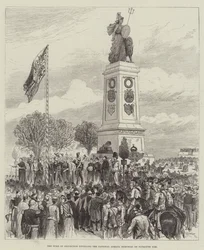 The Duke of Edinburgh unveiling the National Armada Memorial on Plymouth Hoe