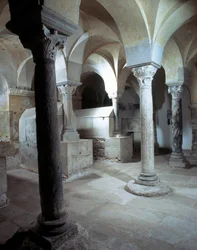 Merovingian Art: View of the Crypt of the Abbey of Jouarre
