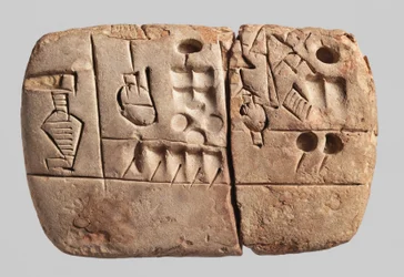 Early Pictographic cuneiform tablet, Mesopotamia, Uruk, c.3100-2900 BC
