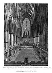 The nave looking east of Westminster Abbey, 1843