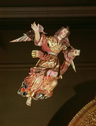 An angel above the altarpiece of the Chapel of St. Joseph