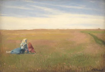 Two Girls in a Field. A Summer’s Day
