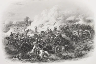 The Battle of Moodkee, 1845, engraved by C.H. Jeens, from 