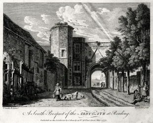 A South Prospect of the Abby-Gate at Reading, Berkshire, 1775